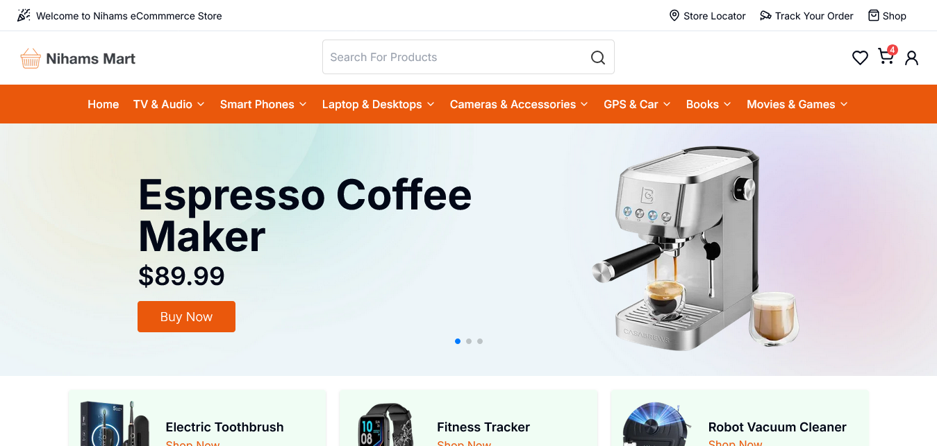 Nihams Ecommerce Website