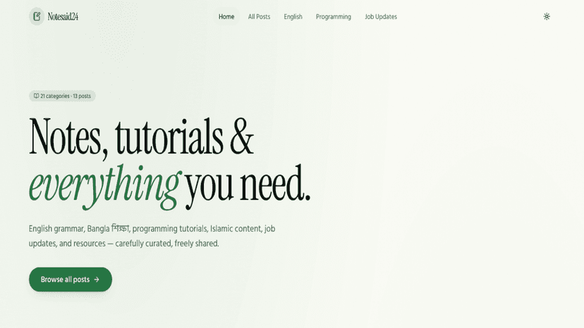 Notesaid24 - Notes, Tutorials, and resorces for students.